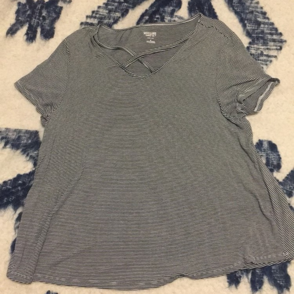 Women's Striped Criss Cross Top